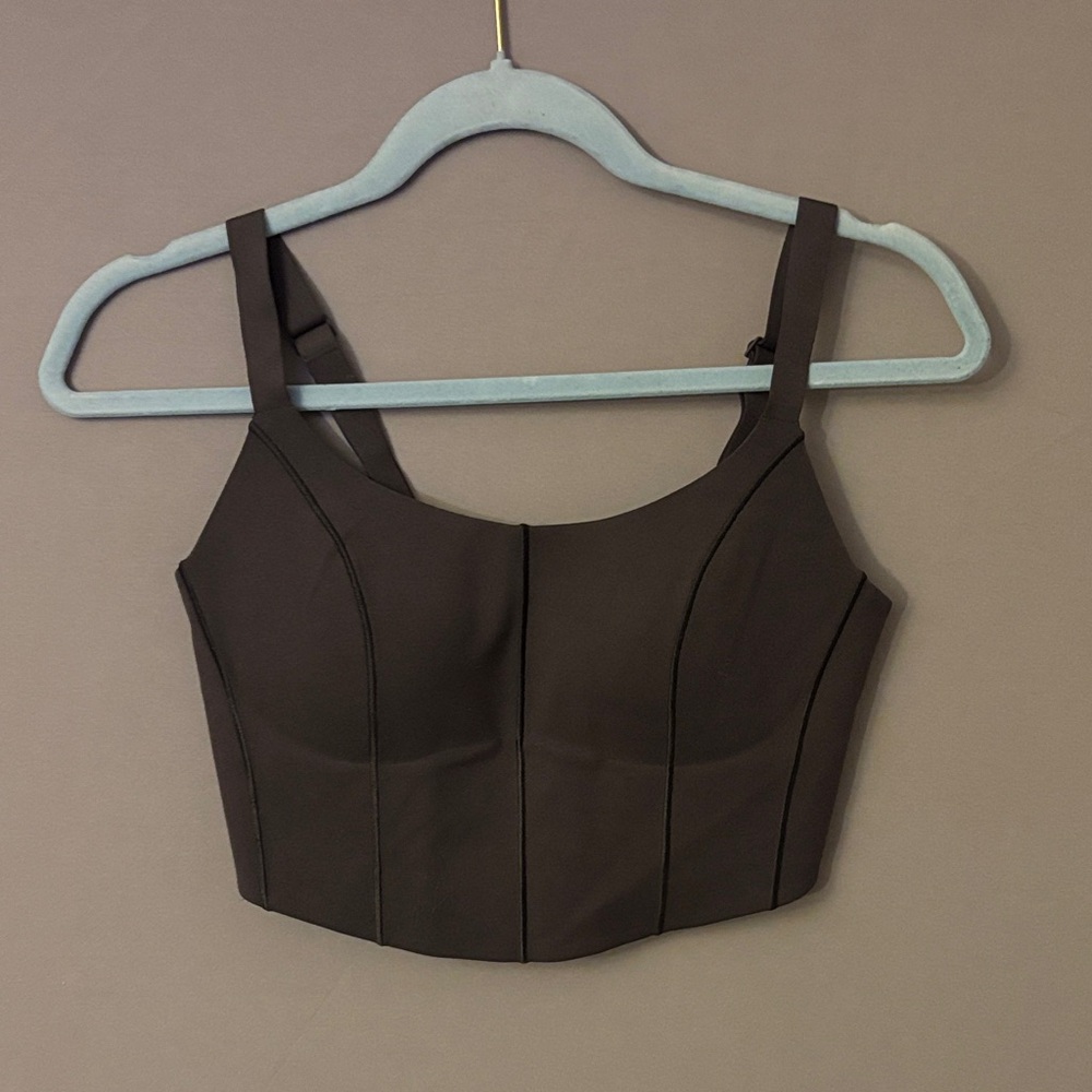 Aerie Offline Charcoal Grey Athletic Corset Tank Top